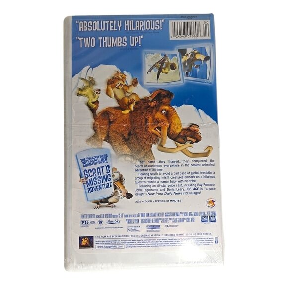 Ice Age Movie VHS 2002 New Sealed Y2K Bonus Short Scrats Missing - Picture 4 of 4